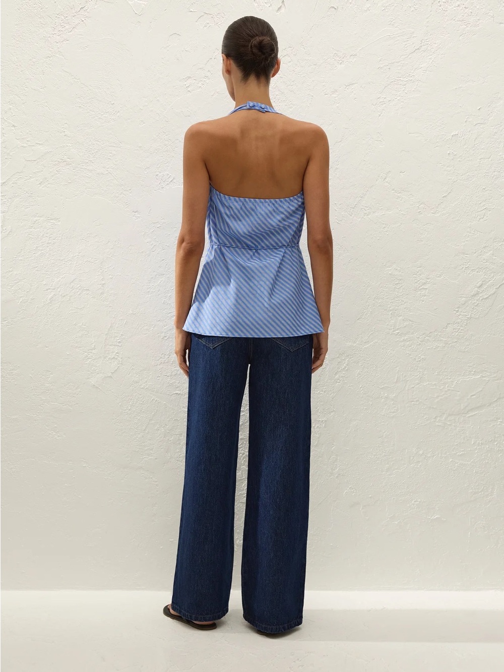 Faithfull the Brand Izaro Top Joao Stripe Azulejo Blue - Picture 2 of 2
